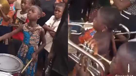 Talented girl stuns with her amazing drum-playing skills; video gets Ghanaians talking