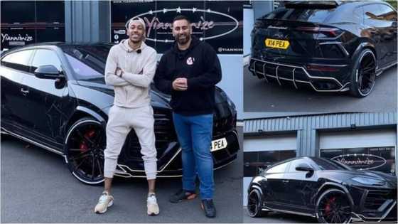 Pierre-Emerick Aubameyang gets his GHc1.4 million Lamborghini Urus wrapped in black marble print