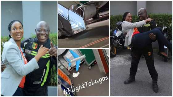 She's here: Beautiful Ivorian lady supporting & following UK-Lagos biker shares video as she arrives Lagos for him