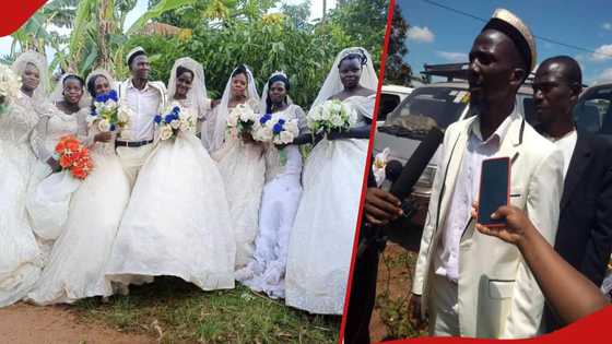 Man weds 7 ladies on the same day, including 2 sisters, wedding video goes viral: "I will add more"