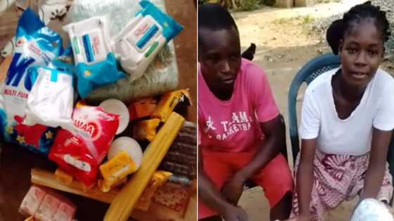 It's touching: Parents of triplets receive over GH¢1k, food, and other useful items; emotional photo pops up