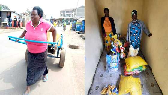 Well-Wishers Open Cereals Shop for Woman Pictured Pulling Heavy Mkokoteni