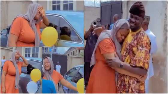 Woman gets emotional as husband gifts her Venza after giving birth to their baby, video warms hearts