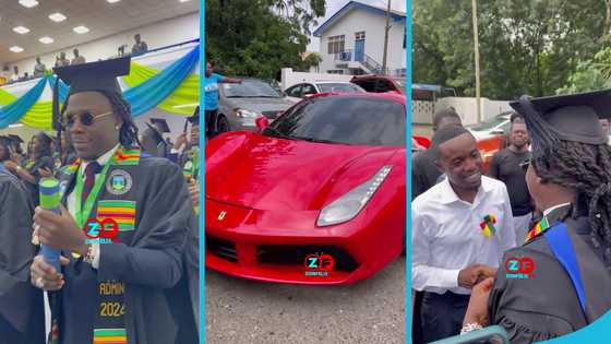 Criss Waddle inspired by Stonebwoy, vows to return to university, flaunts his red Ferrari in video