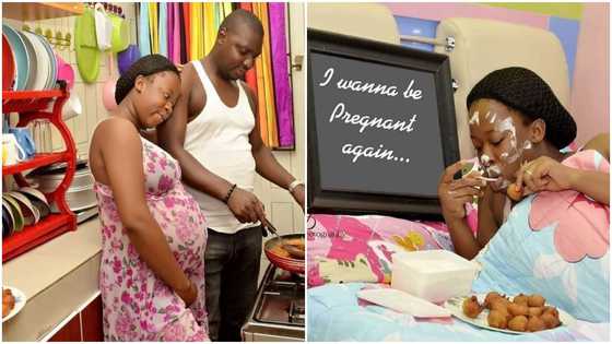 Cute photos of responsible GH husband pampering his pregnant wife has her wishing for more babies