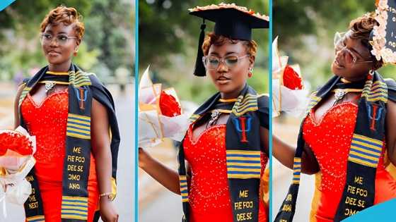 Ghanaian lady celebrates university graduation while throwing shade at her village people