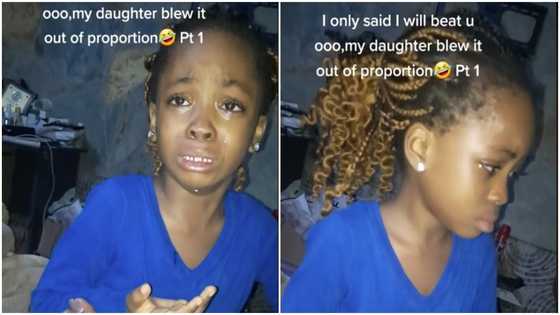 "Don't you want me to go to school" - Girl cries to dad not to flog her or she'll die next day in hilarious video