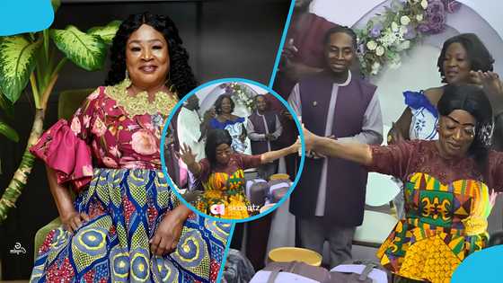 Maame Tiwaa’s joyful moments at her 'son's' wedding go viral after her demise