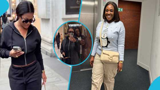 Emelia Brobbey and Sandra Sarfo Ababio spotted shopping in "Abrokyire" netizens admire their bond