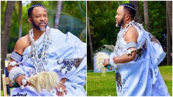 Fadda Dickson posts photos in traditional cloth as he celebrates Ghana month in style