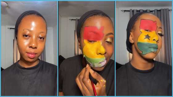 Ghanaian makeup artiste draws the map of Ghana on her face: “Geography student”