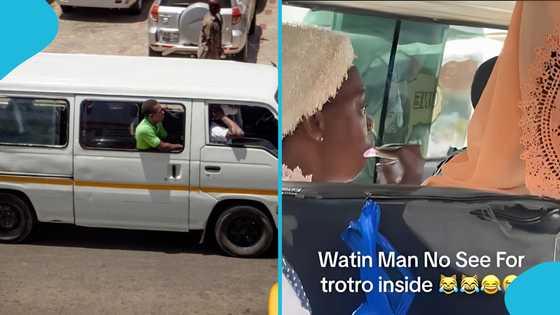 Woman brushes her teeth inside commercial vehicle: “Wetin Musa no see for trotro inside”