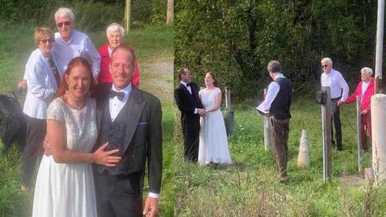 Couple get married at border of 2 countries to allow bride's family to witness
