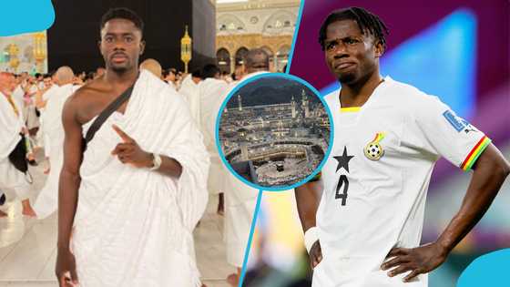Black Stars defender spends time in Mecca while recovering from injury (Photos)