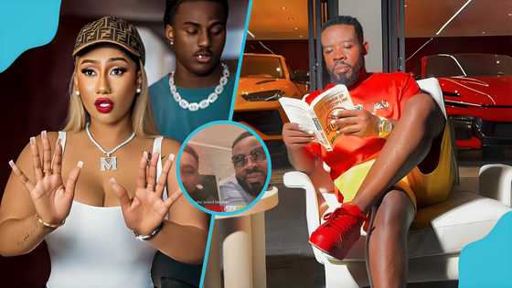 “You get odogwu”: RNAQ and Hajia4Real’s brother throw punchline as they fly in a private suit