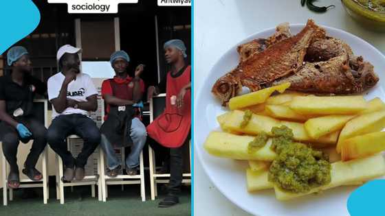 3 KNUST graduates inspire youth after becoming fried yam sellers, share success story in video