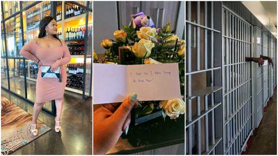 US Prisoner Writes Girlfriend Love Note; Lady Shares Photo of Flowers He Sent