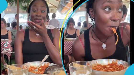 Lady continues eating after bird landed on her food to steal some part, video goes viral with 41 million views