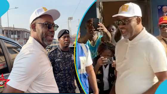 NPP's NAPO rocks white outfit to vote at Manhyia South District; "I bet this man just voted for JM"