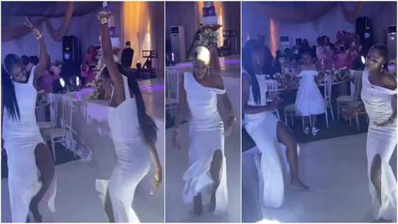 Cute ladies in white gowns "scatter" dance floor with amazing dancing skills, many react to heartwarming video
