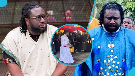 Congregants swarm Bishop Ajagurajah while he bathes in church