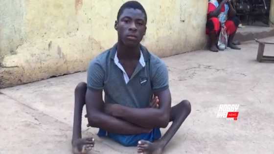 Ghanaian boy who crawls with his hands begs for wheelchair, video stirs emotions