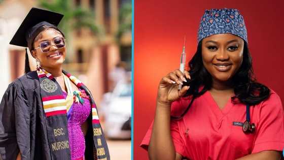 Pretty Ghanaian lady graduates as a degree nurse, celebrates academic achievement on social media