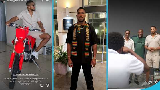 Ibrahim Mahama gifts Anthony Joshua a luxury GH¢185,000 motorbike in Ghana
