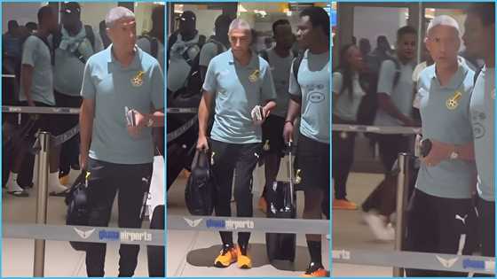 Black Stars: Chris Hughton joins team on trip to Ghana; looks unhappy at Kotoka airport, video trends