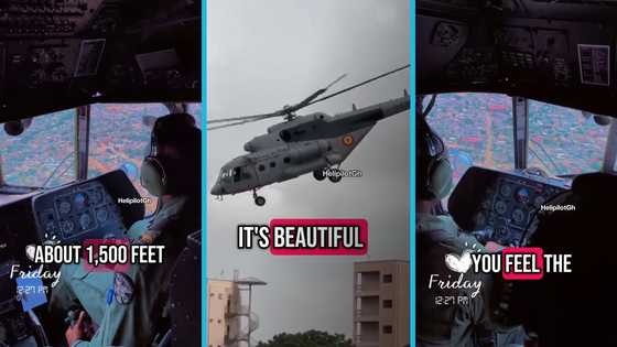 Military officers do "skills" in the air during routine training in helicopter, video awes Ghanaians