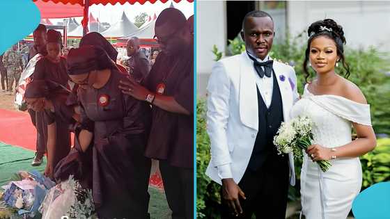 Helicopter crash: Grief as Peter Anala’s widow tosses wedding ring into grave, video evokes sorrow