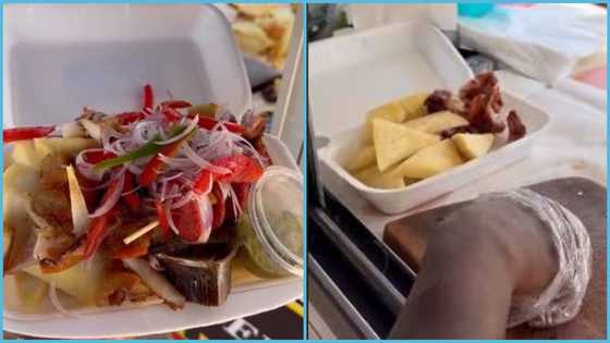 Ghanaian lady buys fried yam and turkey tail at GH¢98, justifies her decision:" Has a lot of protein"