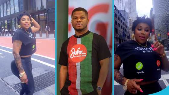 Afia Schwarzenegger dances joyfully in US street to Onyame Mmo amid Sammy Gyamfi's GH¢10M lawsuit