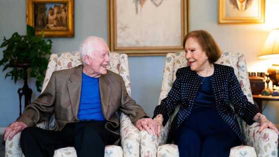 Former US President Jimmy Carter and wife Rosalynn celebrate 75 years of marriage