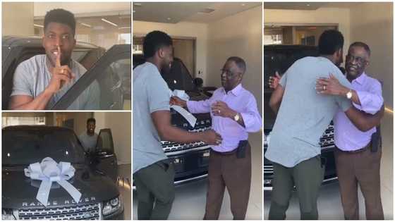 Young man moves dad to tears as he surprises him with range rover car gift on his 70th birthday, video causes stir