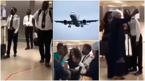 Female pilot gets loud applause from passengers for safe landing plane despite bad weather