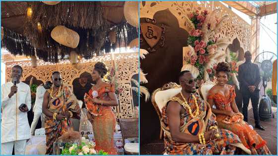 Agyemang Badu prays for twins during wedding ceremony: "I want them to play for Ghana"