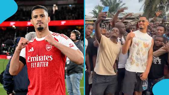 Video: Arsenal star visits his roots in Cameroon for vacation after World Cup duty