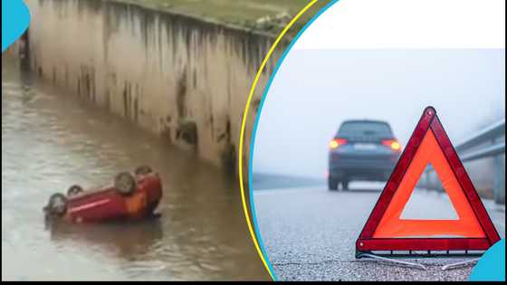 Taxi driver rescued from drowning after his car falls into Odaw River at Alajo