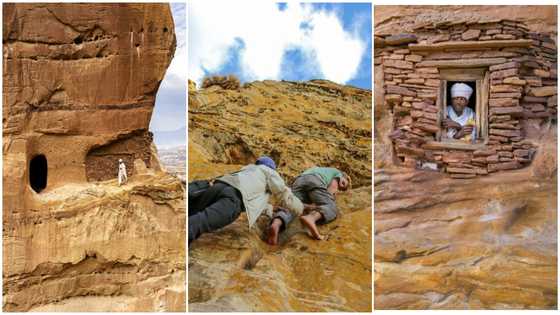 Photos of Ethiopia's church in the sky which is located at the top of rocky mountains