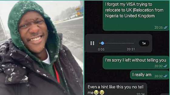 Man who relocated abroad without telling friend shares voice note she sent