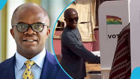 Election 2024: Nhyiaeso MP peeps at a voter while casting his ballot
