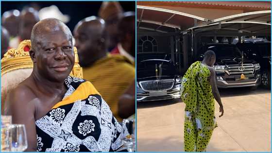 Otumfuo: video of Asantehene's luxury cars at Manhyia palace in latest video, Ghanaians react