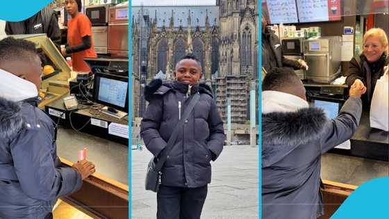 Yaw Dabo buys food in France, speaks heavy French with cashier, makes her smile