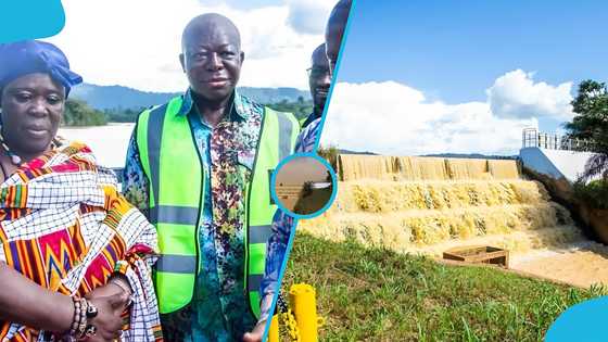 Otumfuo expresses concern as he inspects huge dam polluted by galamsey in Obuasi