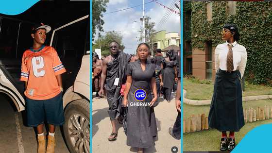 Gyakie looks exquisite in GH¢10,000 ballerina shoes and black outfit at Asantehemaa's funeral
