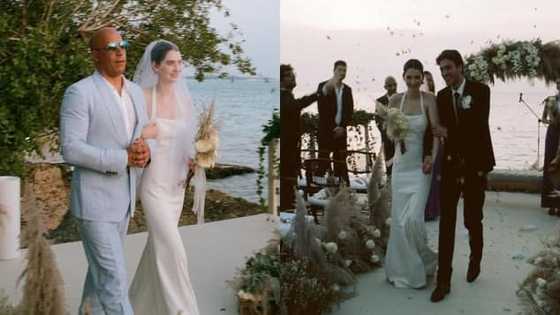 Vin Diesel walks Paul Walker's daughter Meadow down the aisle at her wedding