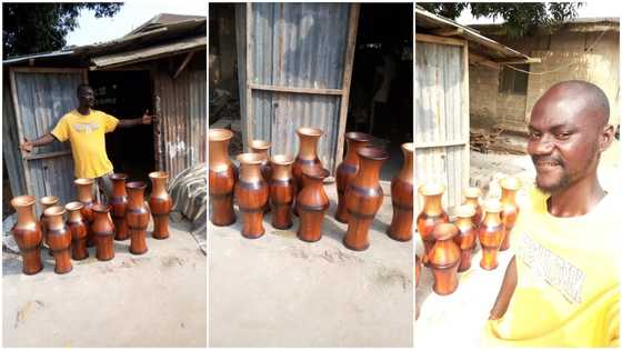 Young man amazes social media with his skill of making makes flower vases out of mud