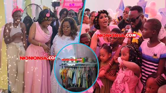 Nana Ama McBrown slays in a pink corseted dress at the unveiling of her plush kids' lounge in Accra