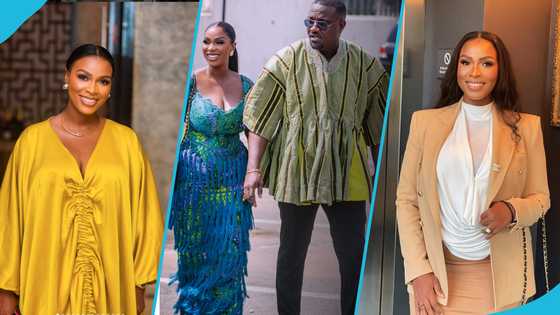 John Dumelo's wife goes viral with her low-cut neckline dress at the 68th Independence Day parade
